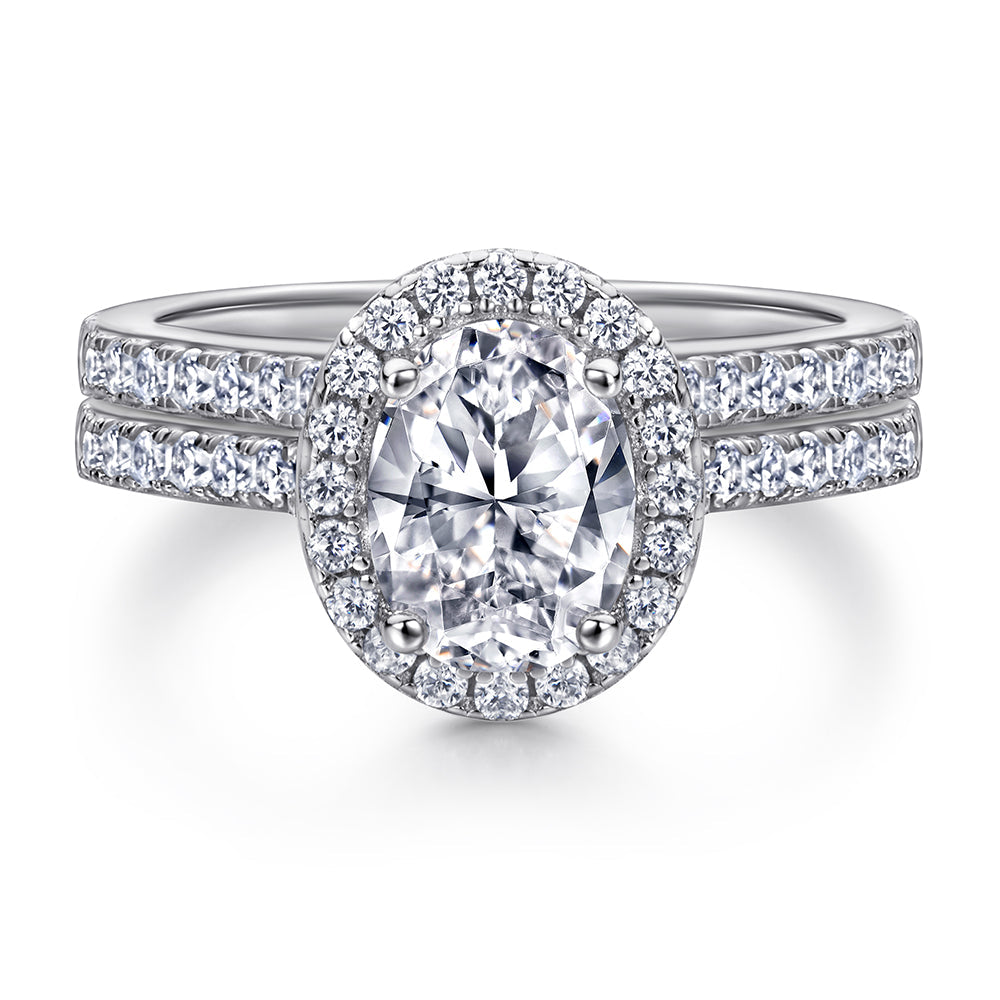 The Ada - Silver Wedding Ring Set