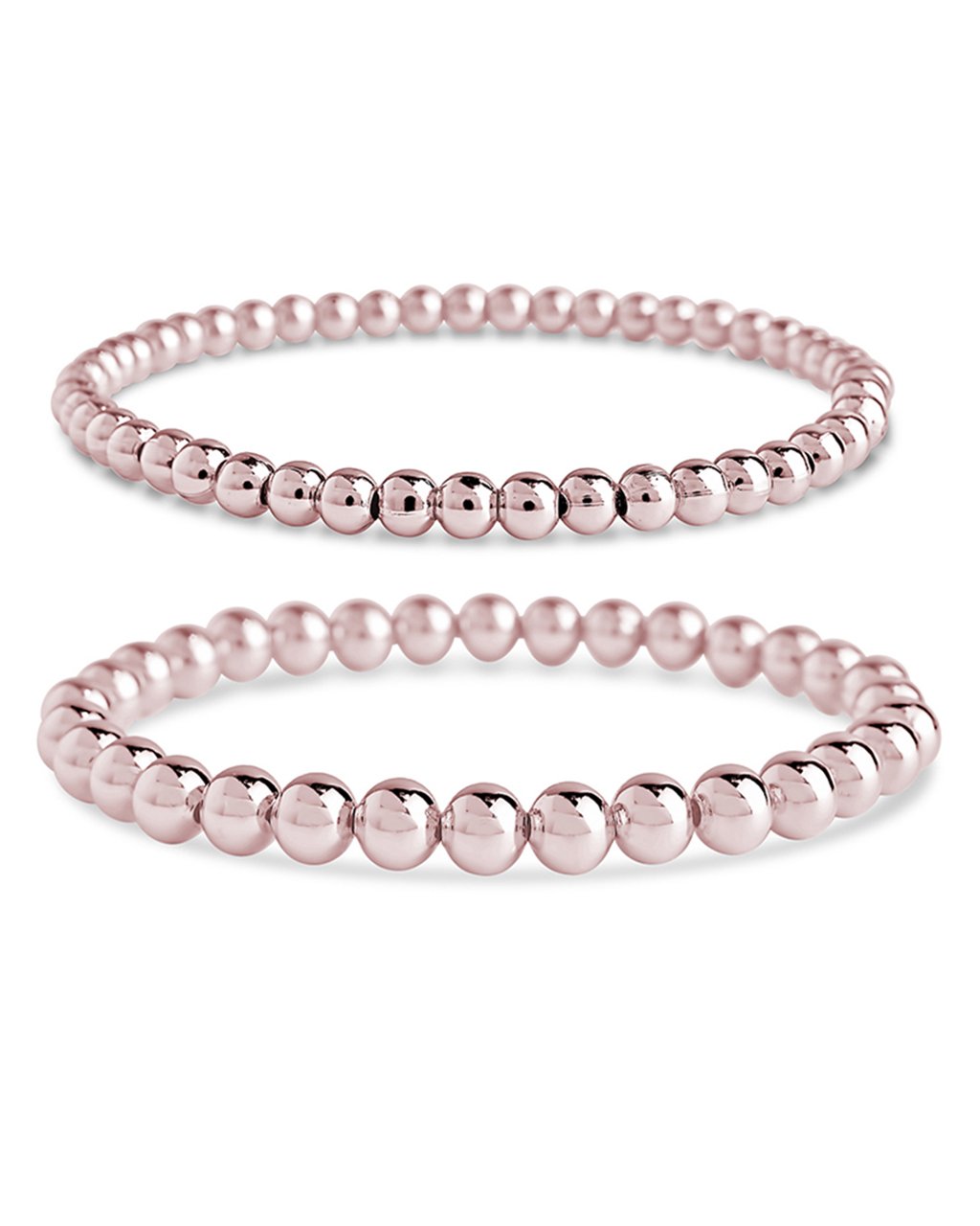 Sterling Silver Beaded Stretch Bracelet Sets