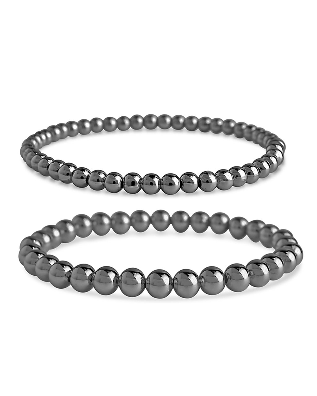 Sterling Silver Beaded Stretch Bracelet Sets