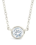 Sterling Silver Round Bezel Set Pendant