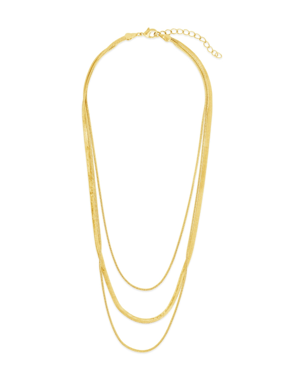 Everly Layered Herringbone Chain Necklace