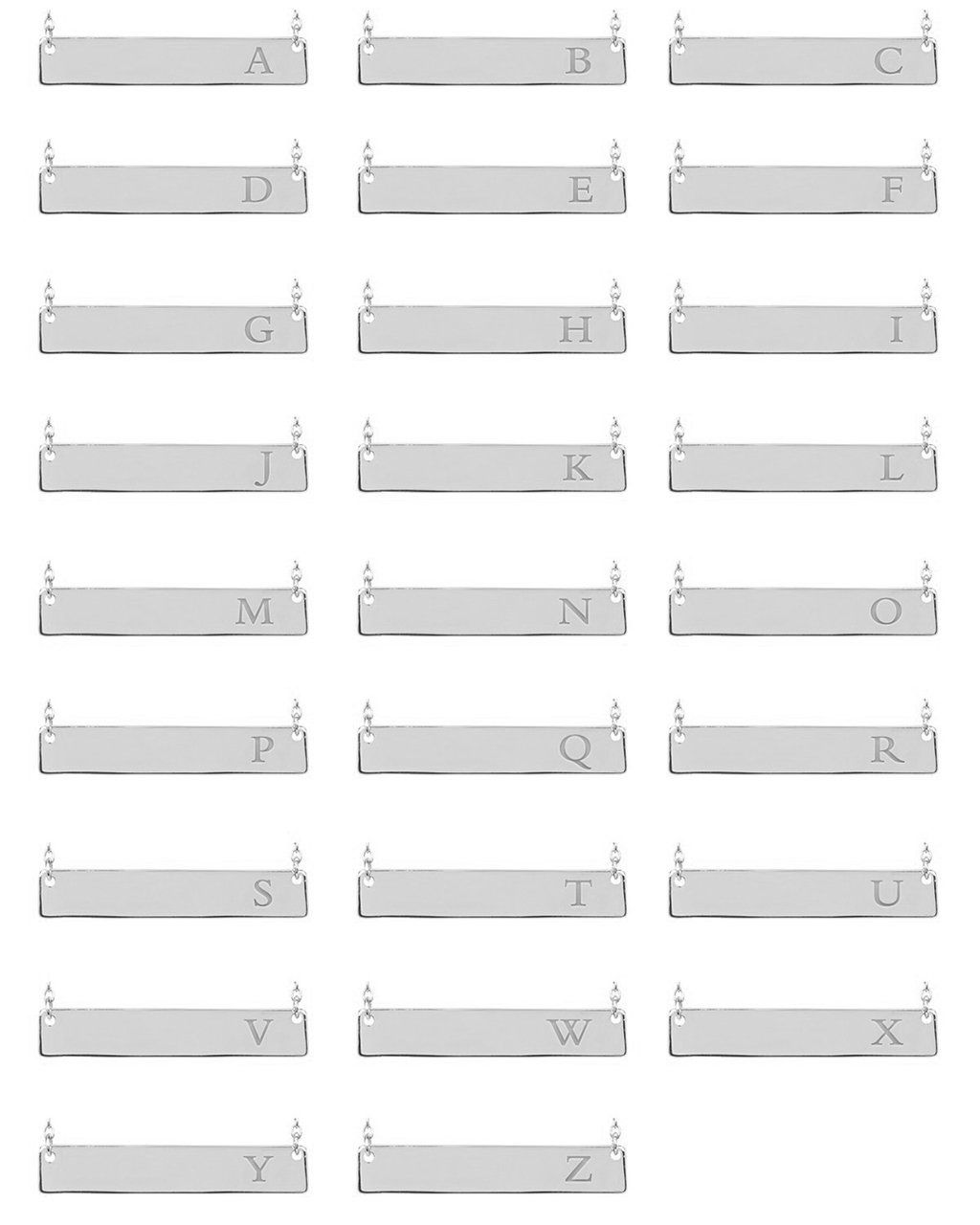 Sterling Silver Bar Initial Necklace