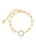 Jacie CZ Circle Paperclip Bracelet