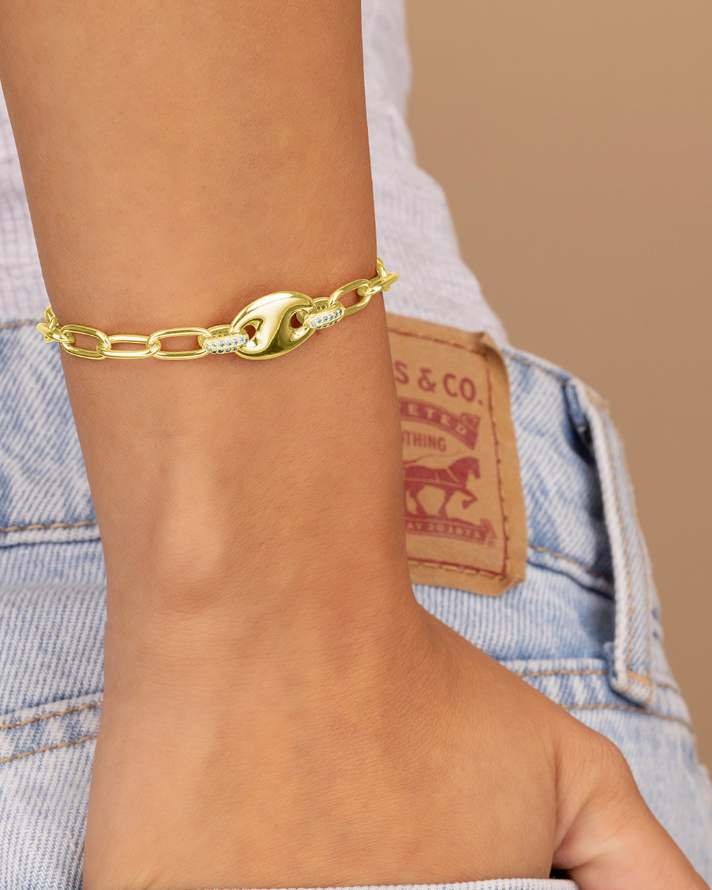 Bliss CZ Anchor Chain Bracelet