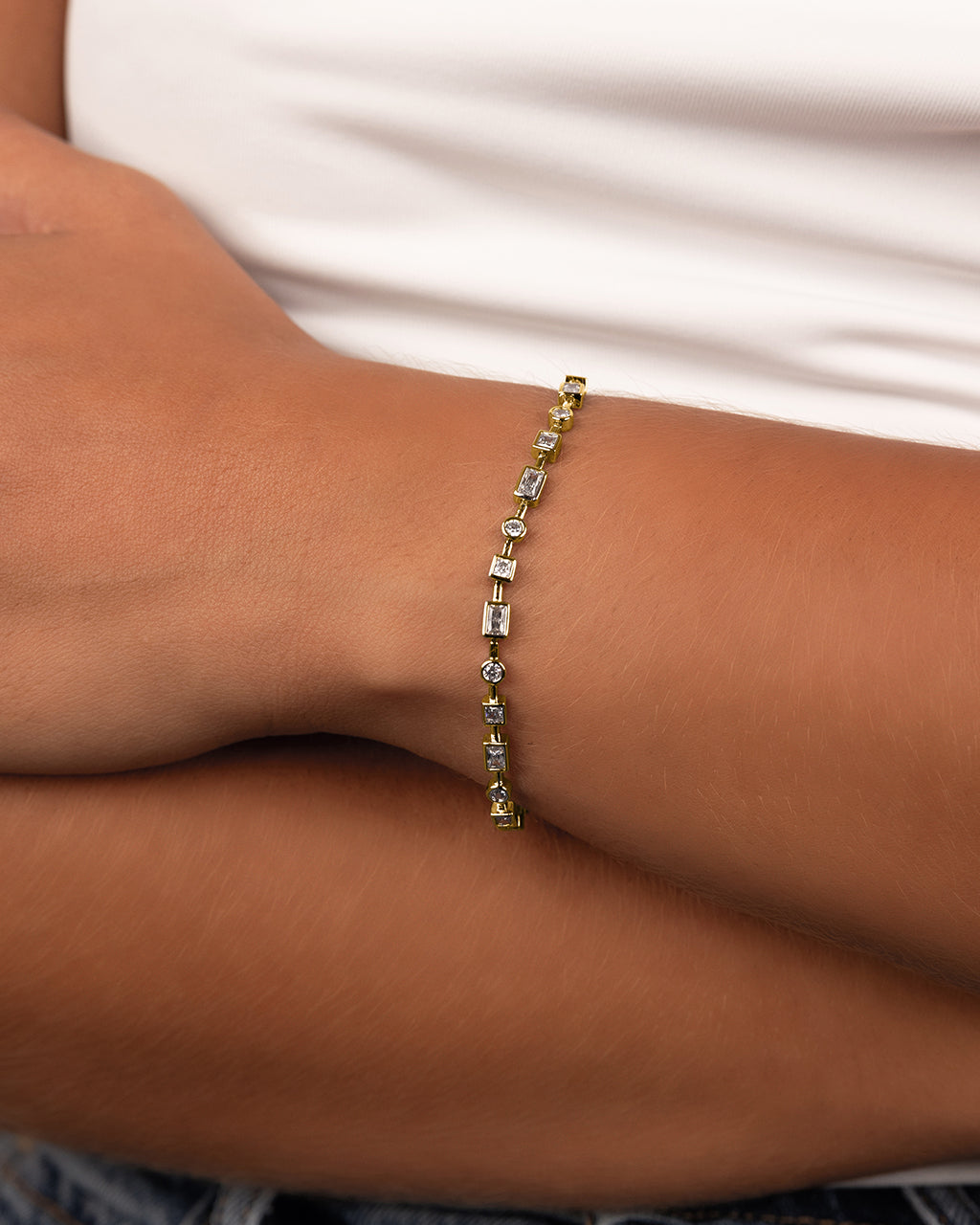 Camden CZ Staggered Tennis Bracelet