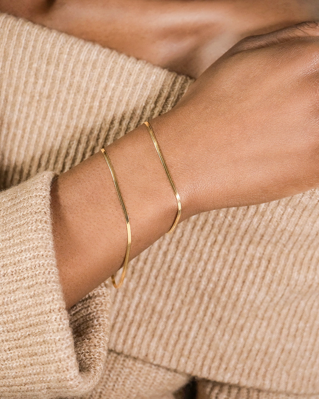 Sterling Silver Herringbone Chain Bracelet