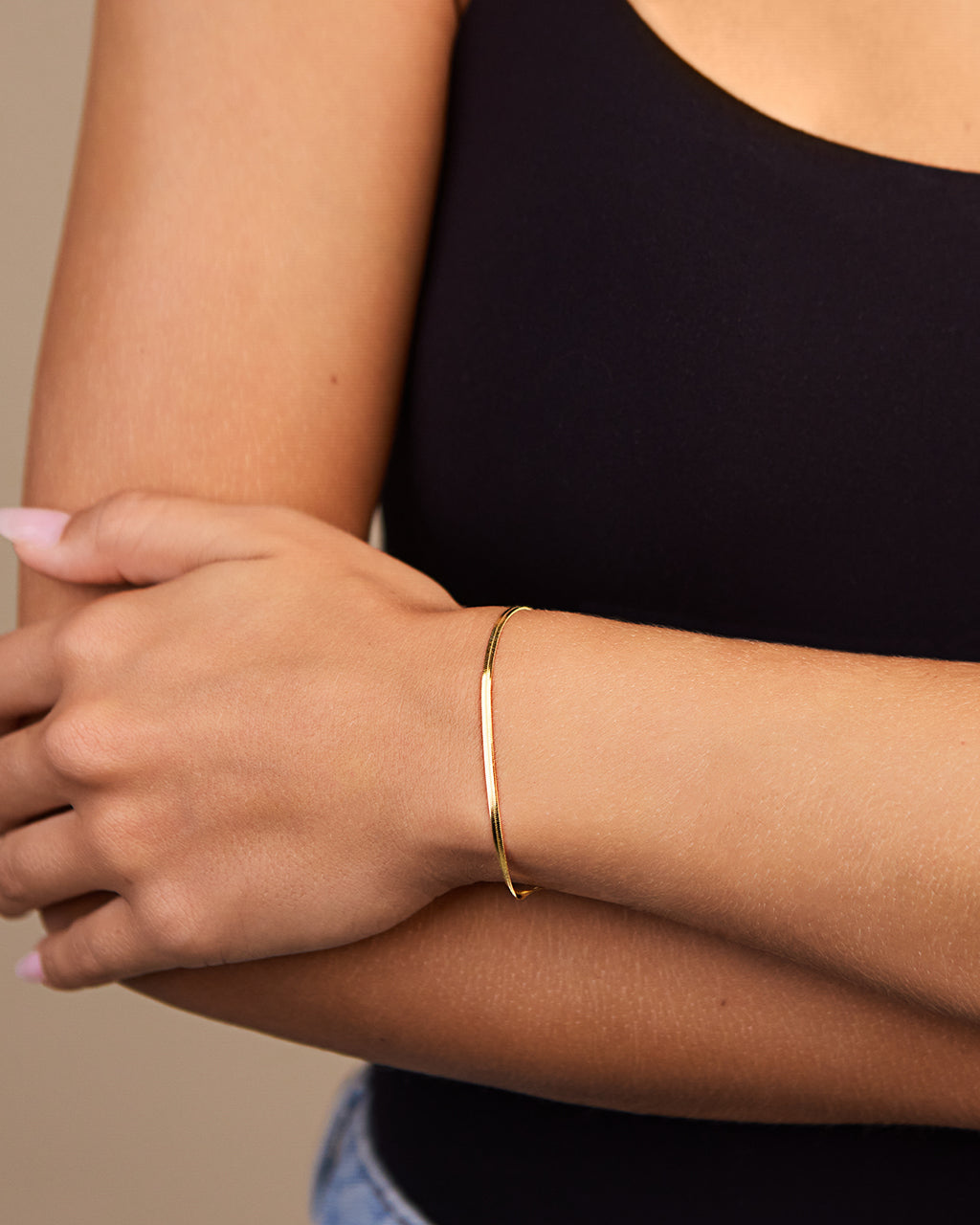 Sterling Silver Herringbone Chain Bracelet