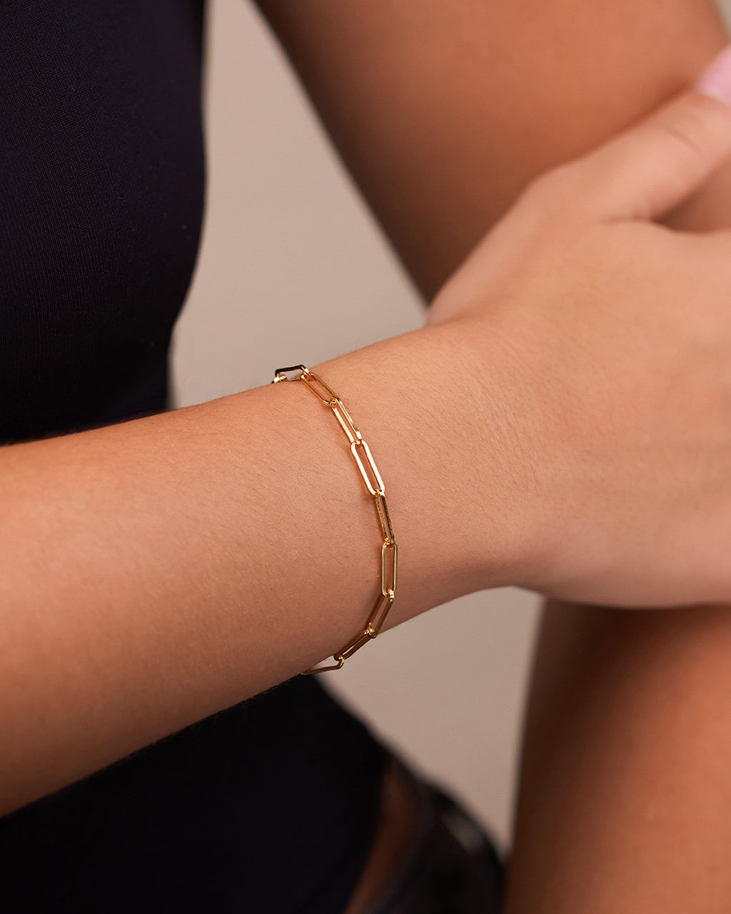 Sterling Silver Paperclip Chain Bracelet