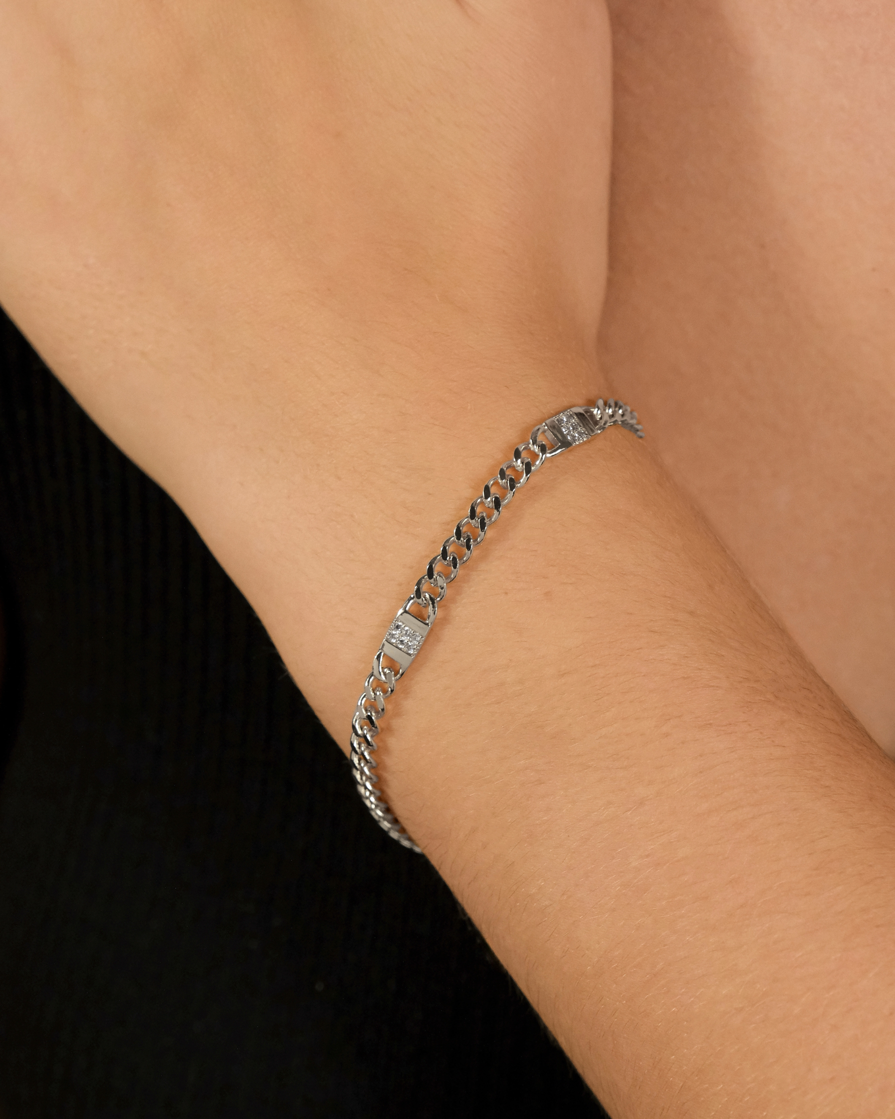 Amalia CZ Mixed Link Bracelet