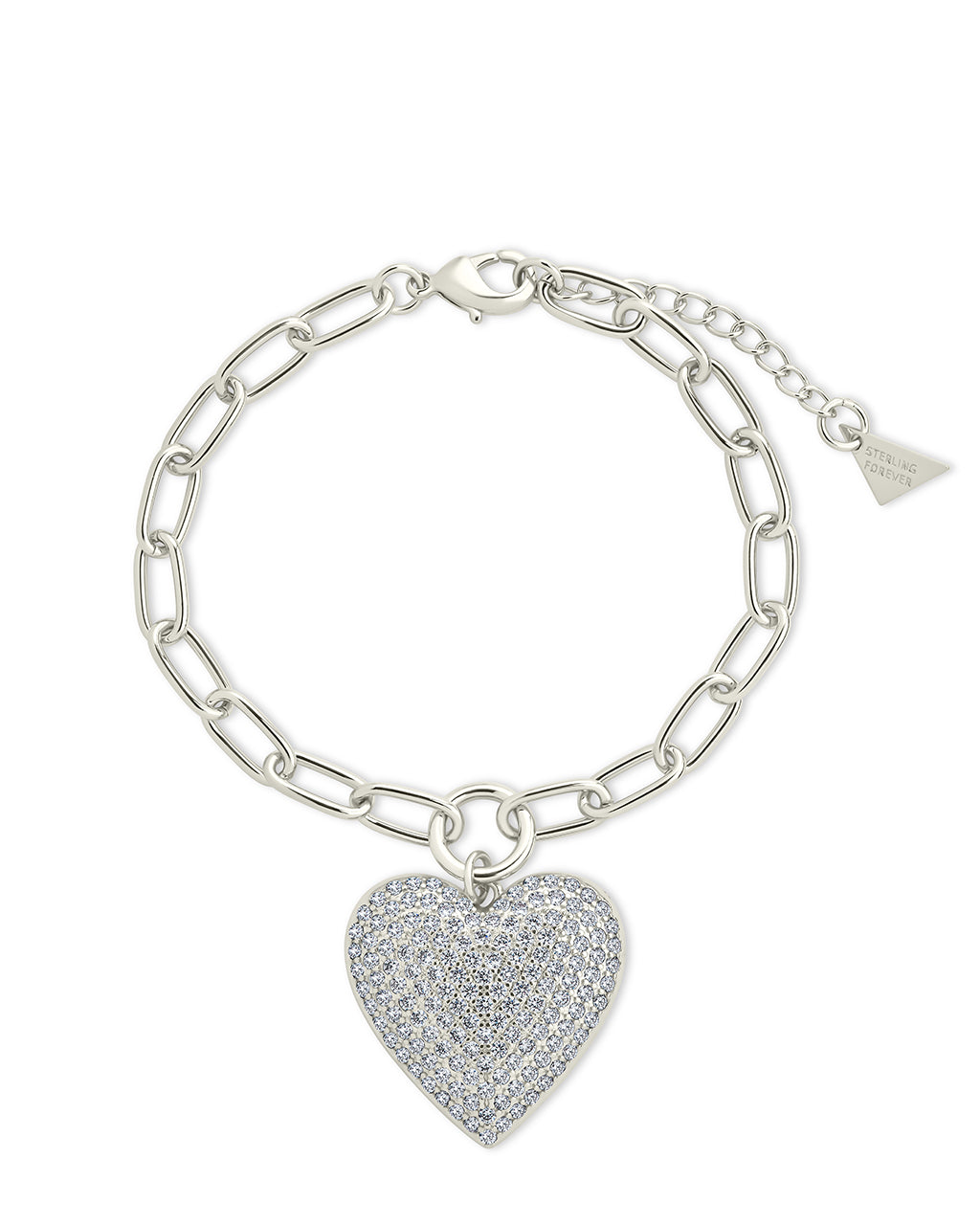 Disco Heart CZ Statement Bracelet