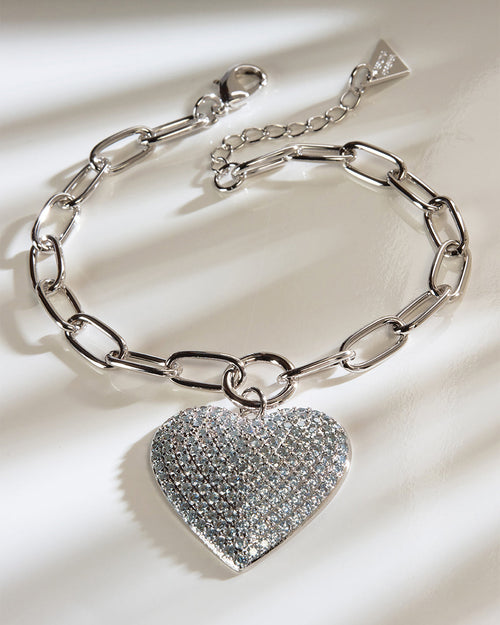 Disco Heart CZ Statement Bracelet
