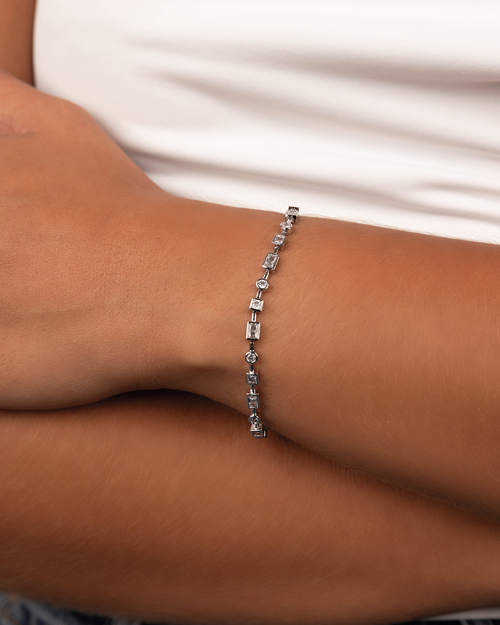 Camden CZ Staggered Tennis Bracelet