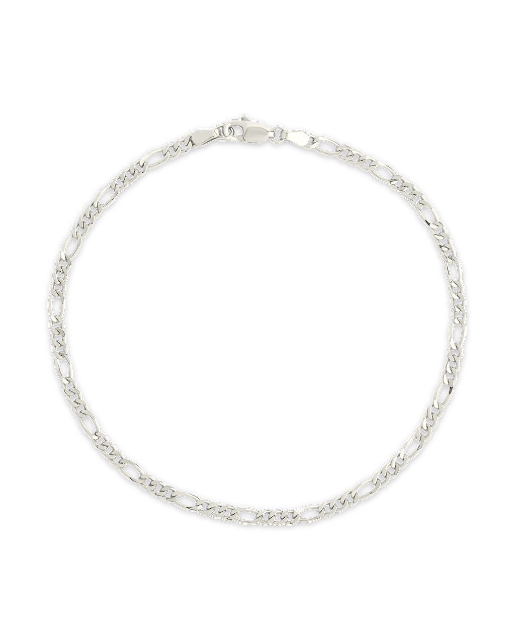 Sterling Silver Figaro Chain Bracelet
