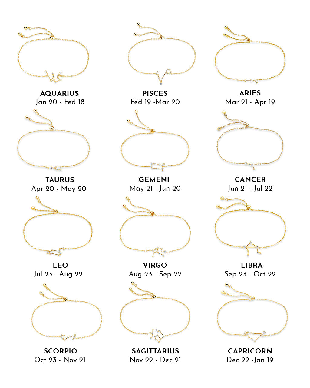 'When Stars Align' Constellation Necklace and Bracelet Set