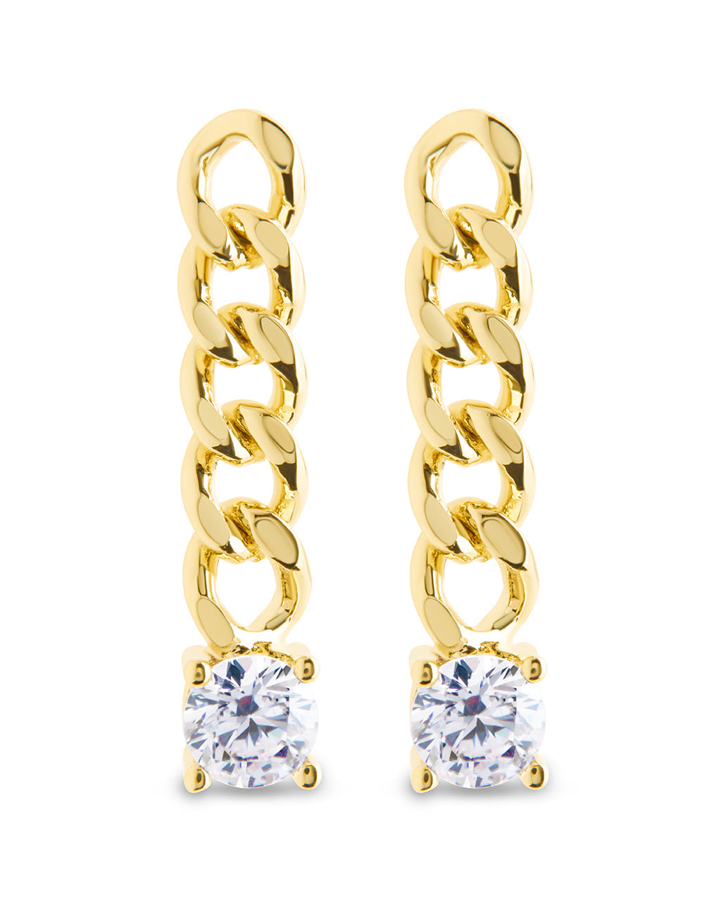 Phoebe CZ Chain Link Drop Stud Earrings