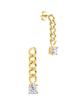 Phoebe CZ Chain Link Drop Stud Earrings