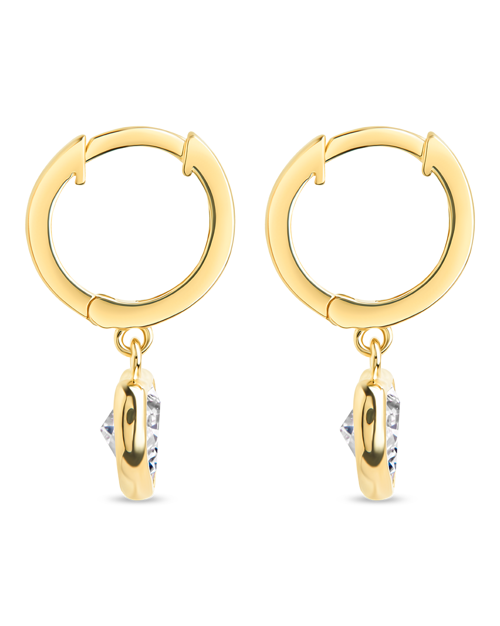 Sterling Silver Lizzy CZ Heart Drop Earrings