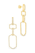 Harlene CZ Chain Link Drop Stud Earrings