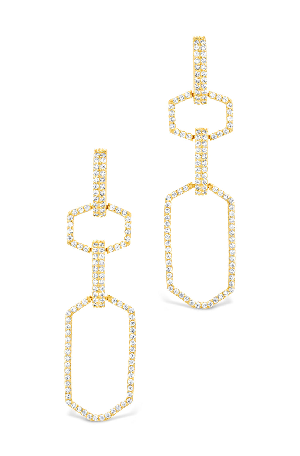 Harlene CZ Chain Link Drop Stud Earrings