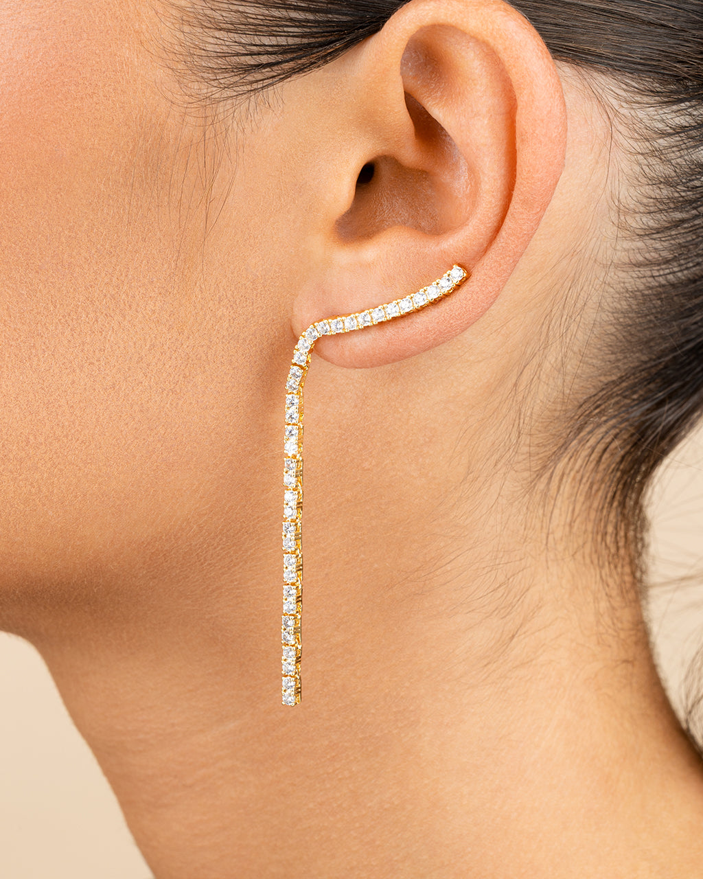 Arwen CZ Crawler Dangle Stud Earrings