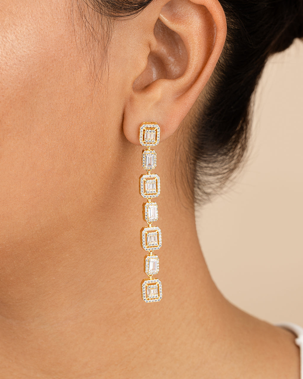 Nancy CZ Drop Stud Earrings