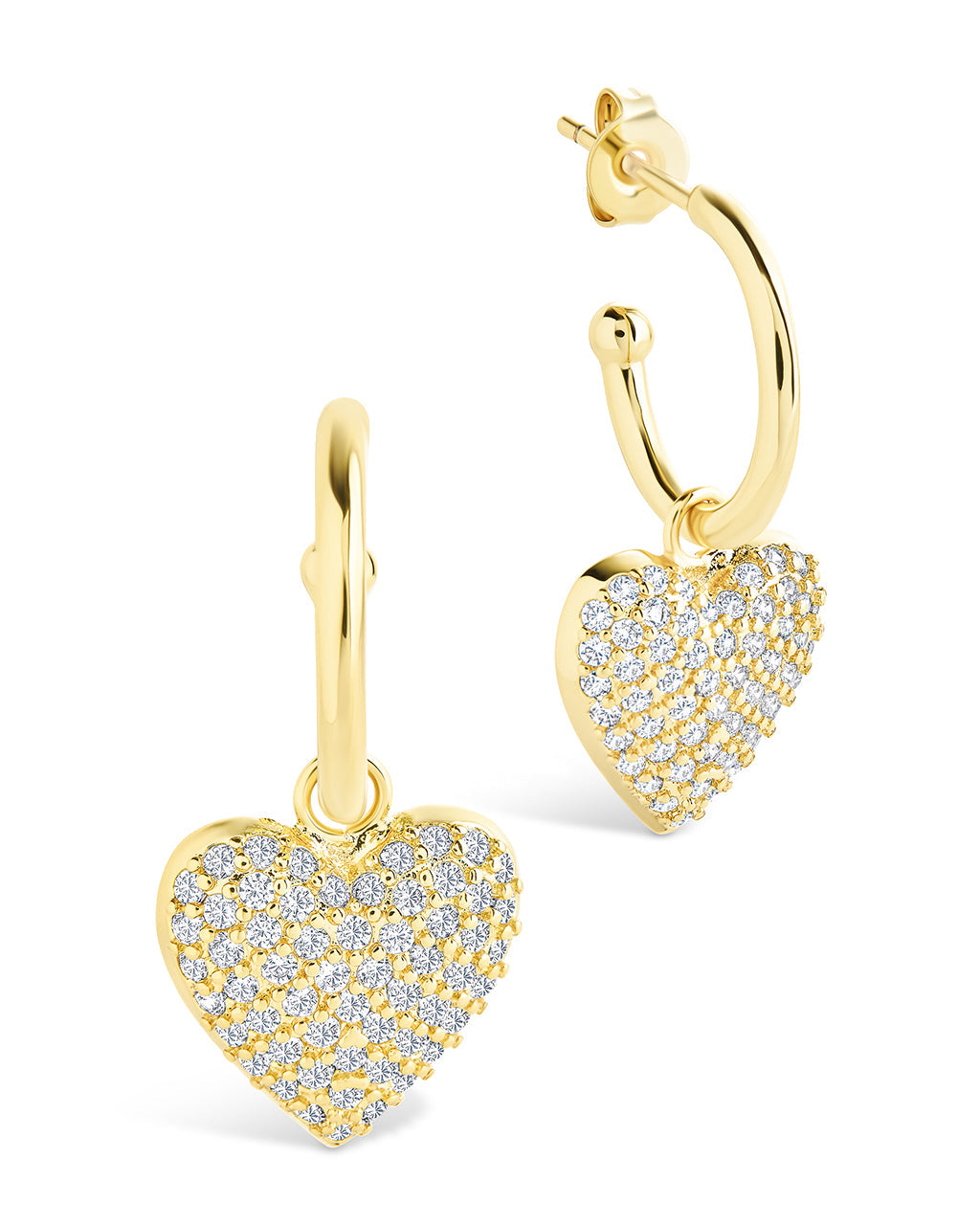 Disco Heart CZ Micro Hoop Earrings