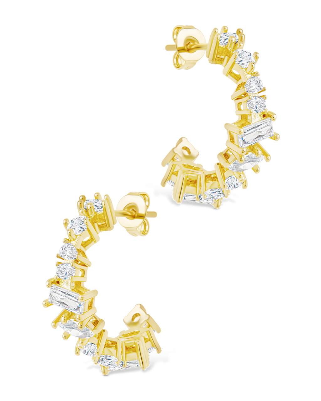 Keziah Geo Cut CZ Hoops