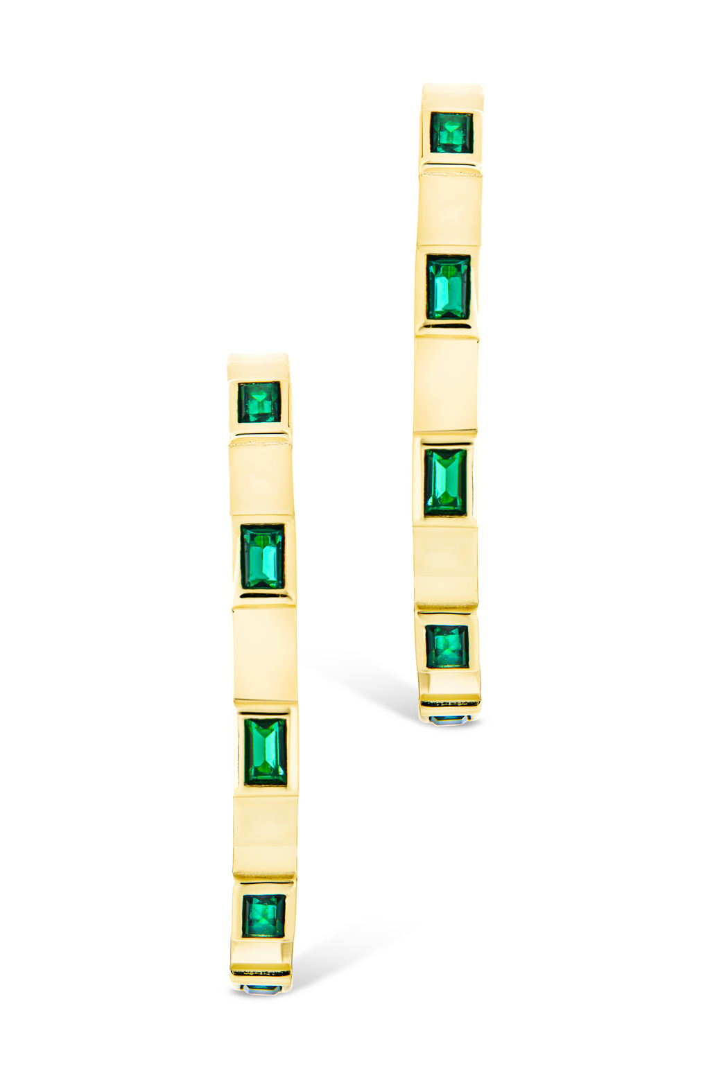 Sterling Silver Asher Flat Polished Hoops