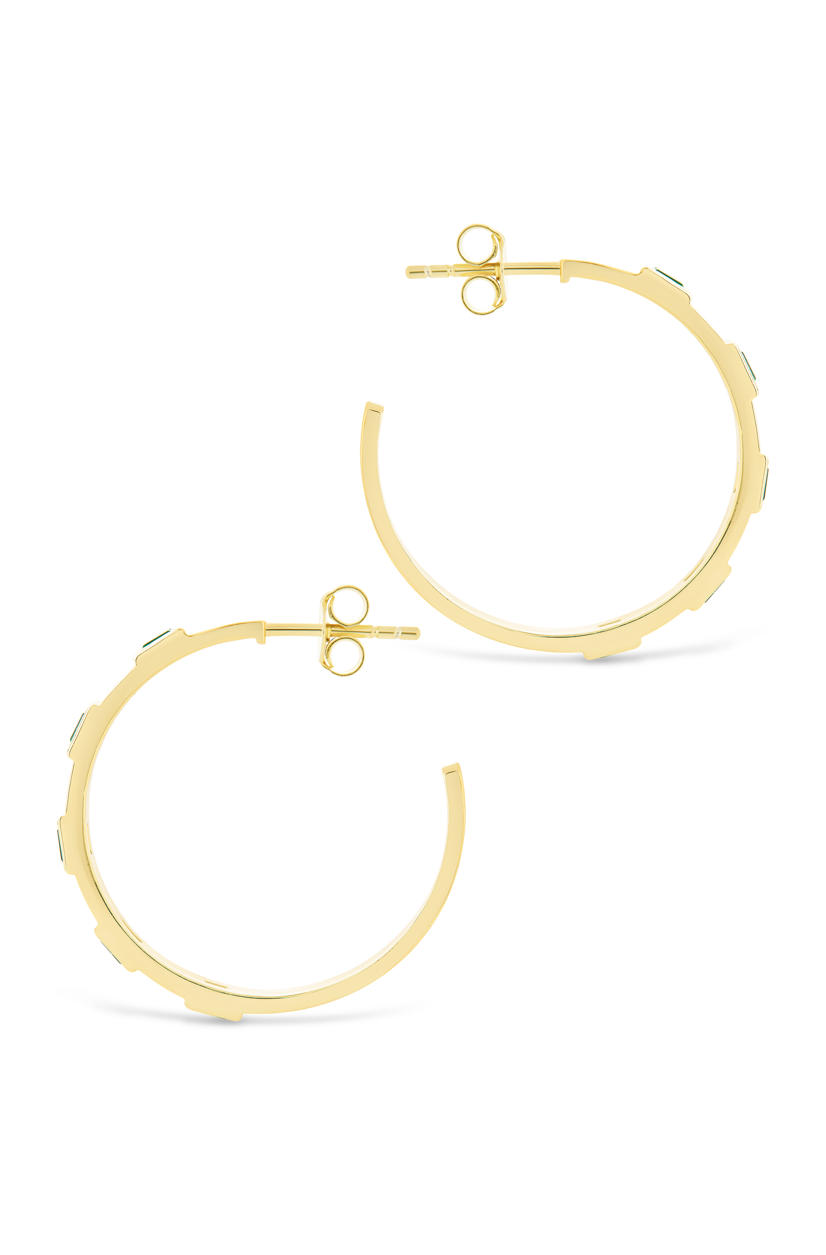 Sterling Silver Asher Flat Polished Hoops