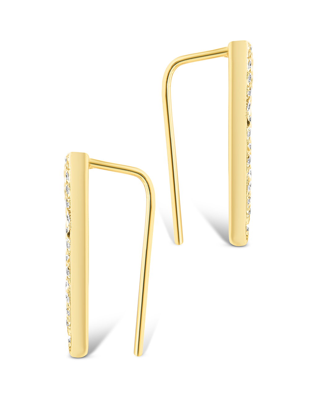 Sterling Silver Janine CZ Geometric Crawler Earrings