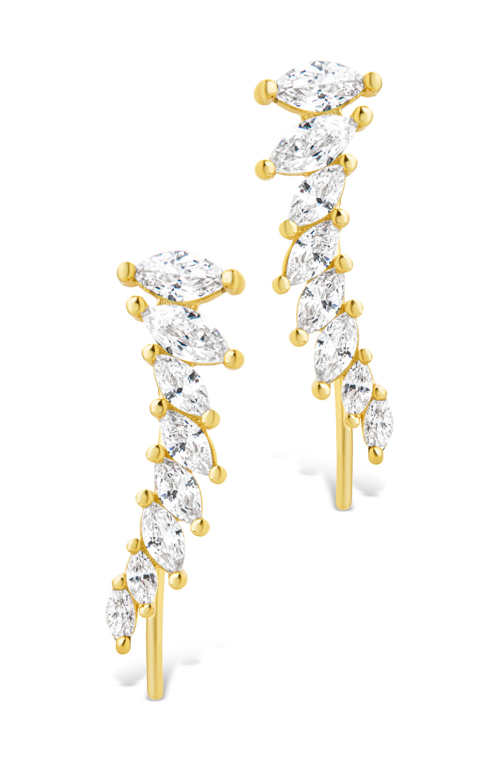 Sterling Silver Skye CZ Threader Crawler Earrings