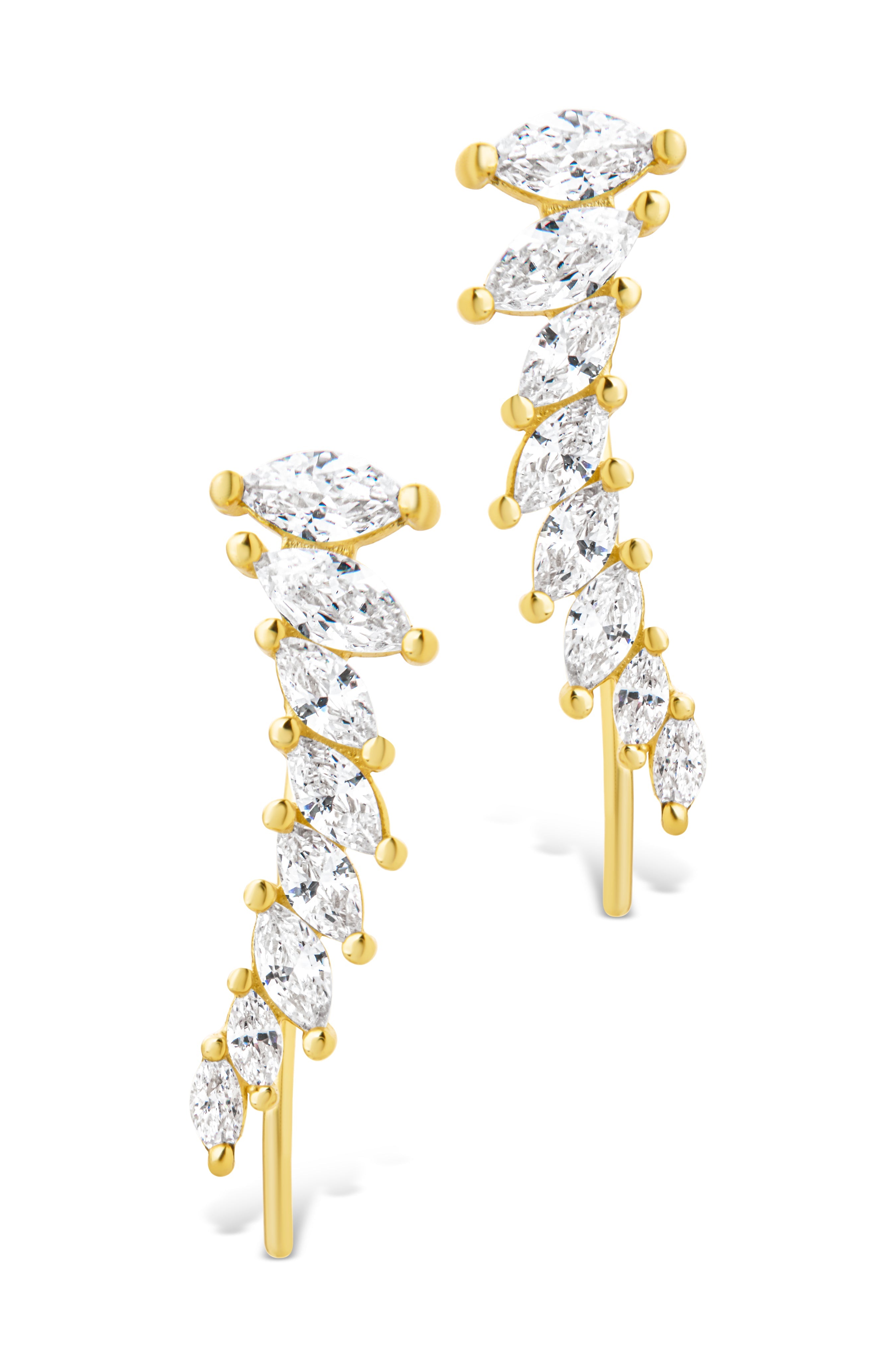 Sterling Silver Skye CZ Threader Crawler Earrings