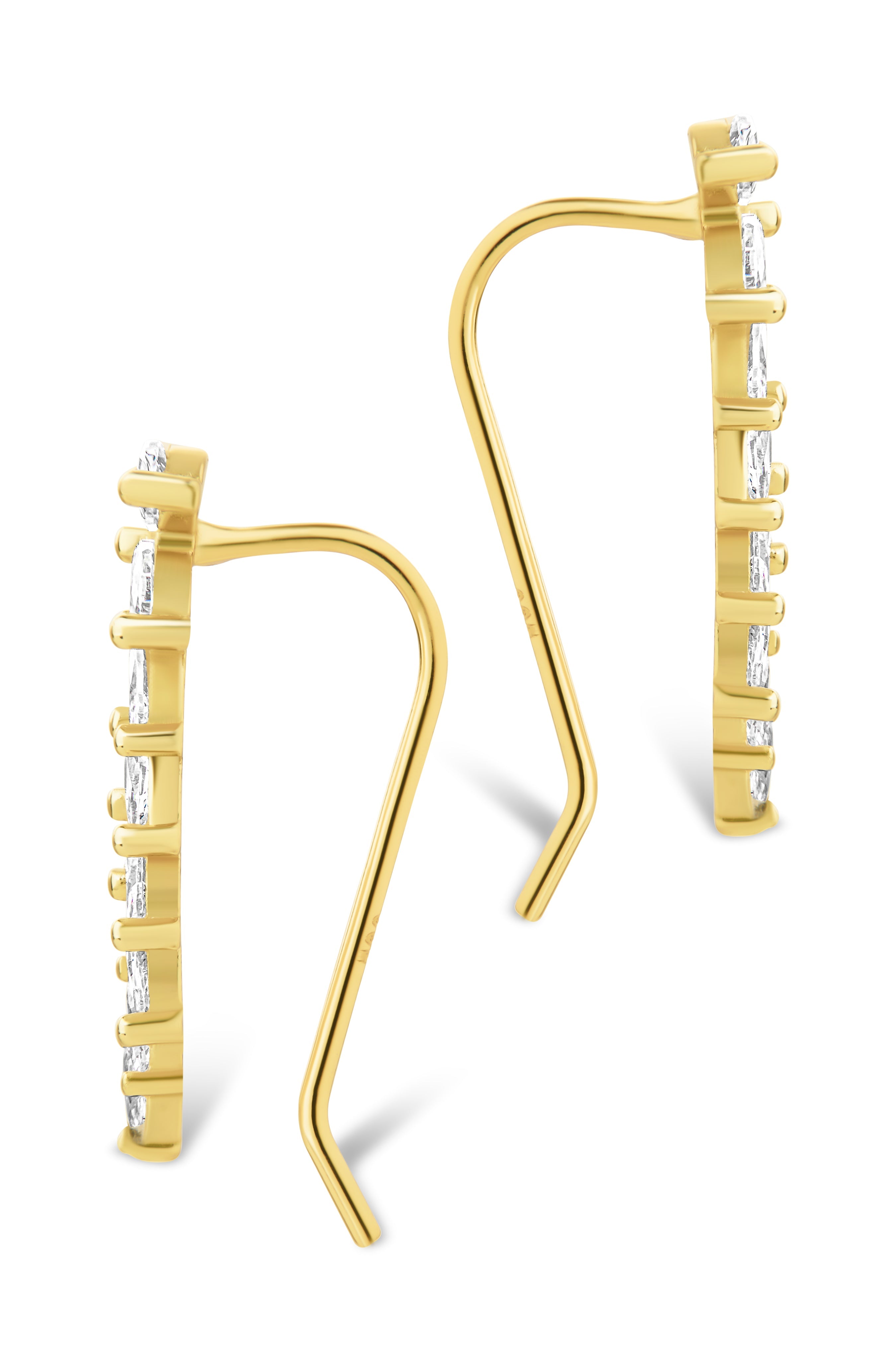 Sterling Silver Skye CZ Threader Crawler Earrings