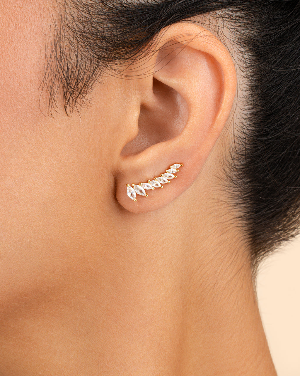 Sterling Silver Skye CZ Threader Crawler Earrings