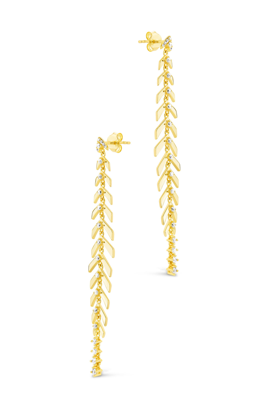 Gemma CZ Studded Dangle Earrings