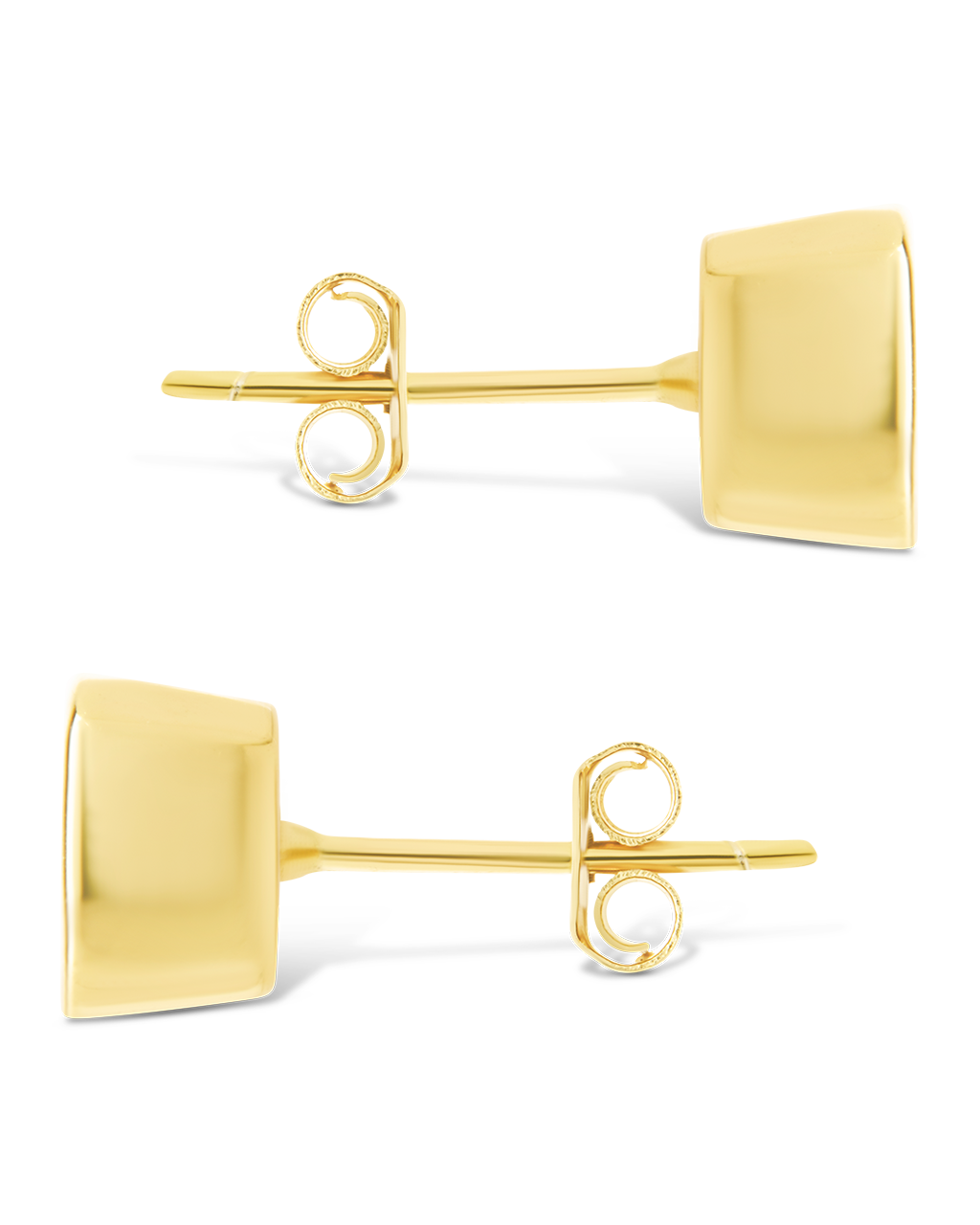 Sterling Silver Asscher Cut Bezel Set Stud Earrings