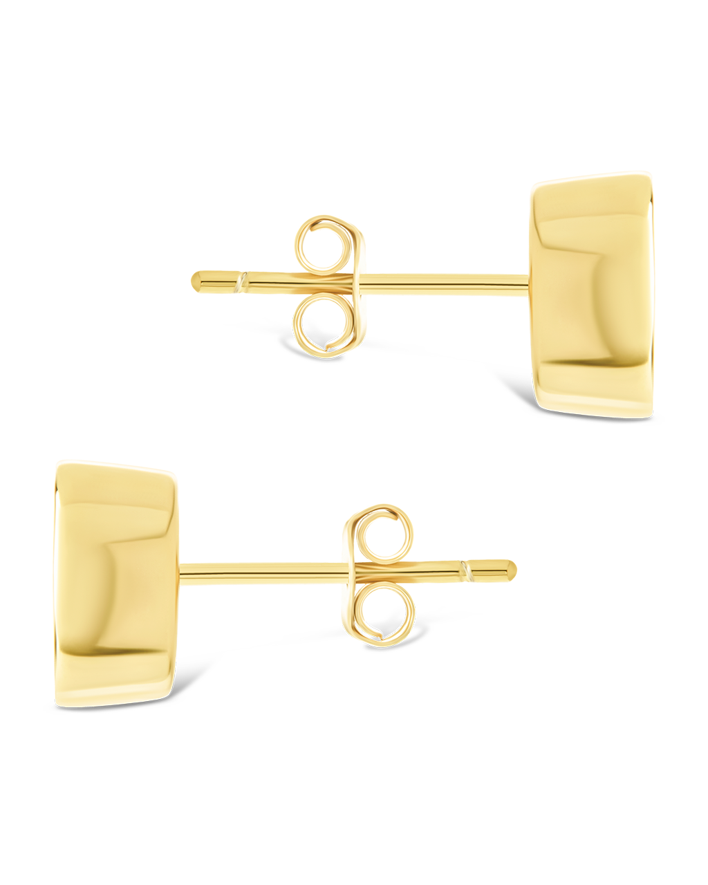 Sterling Silver Oval Cut Bezel Set Stud Earrings