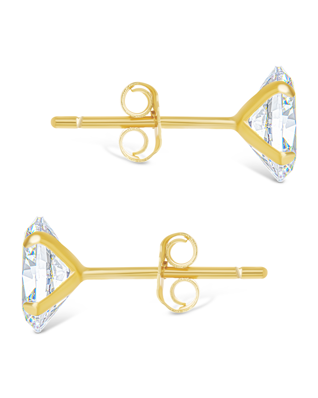 Sterling Silver Oval Cut Prong Set Stud Earrings