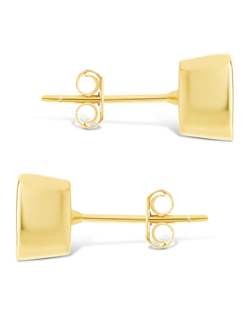 Sterling Silver Radiant Cut Bezel Set Stud Earrings