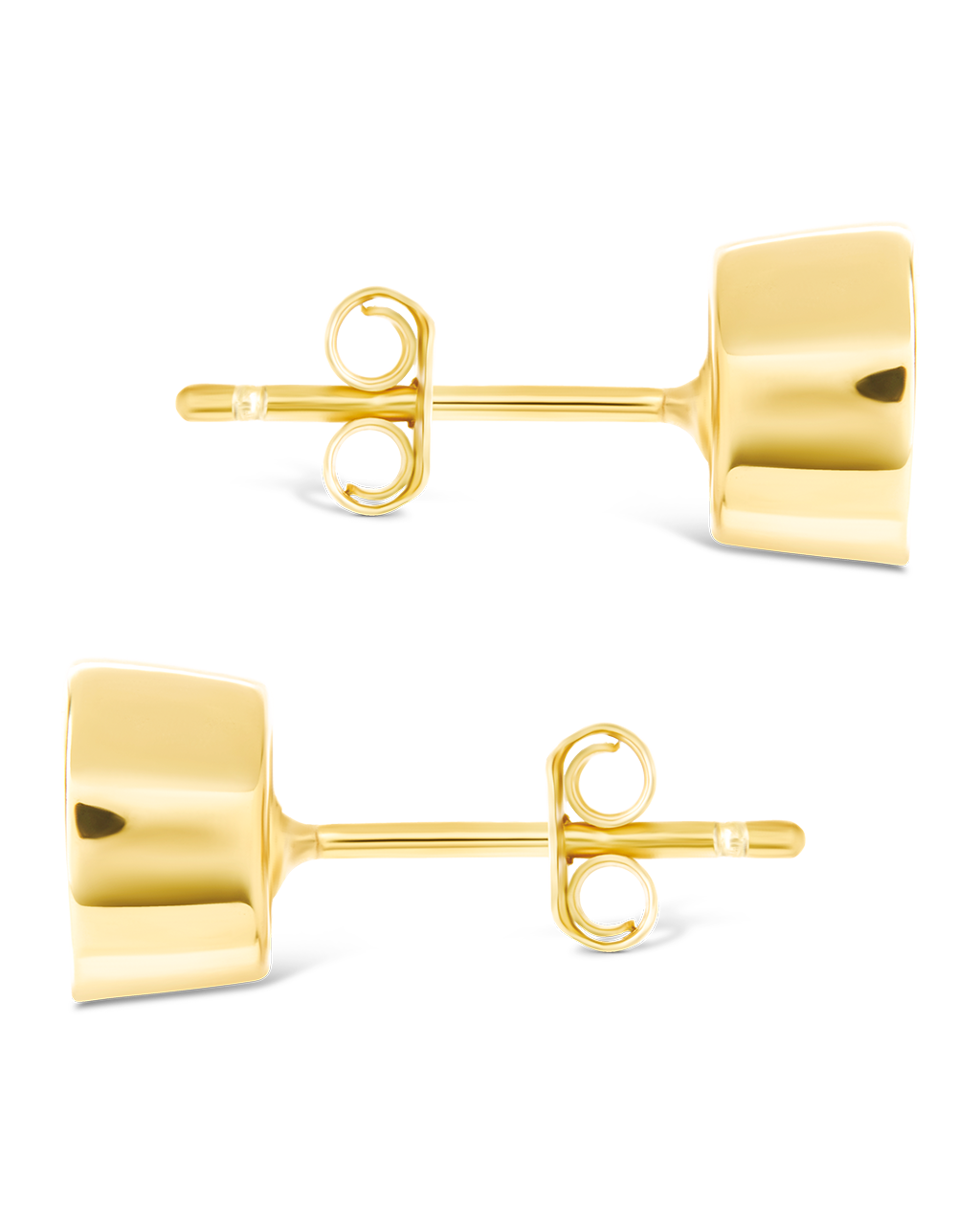 Sterling Silver Round Cut Bezel Set Stud Earrings