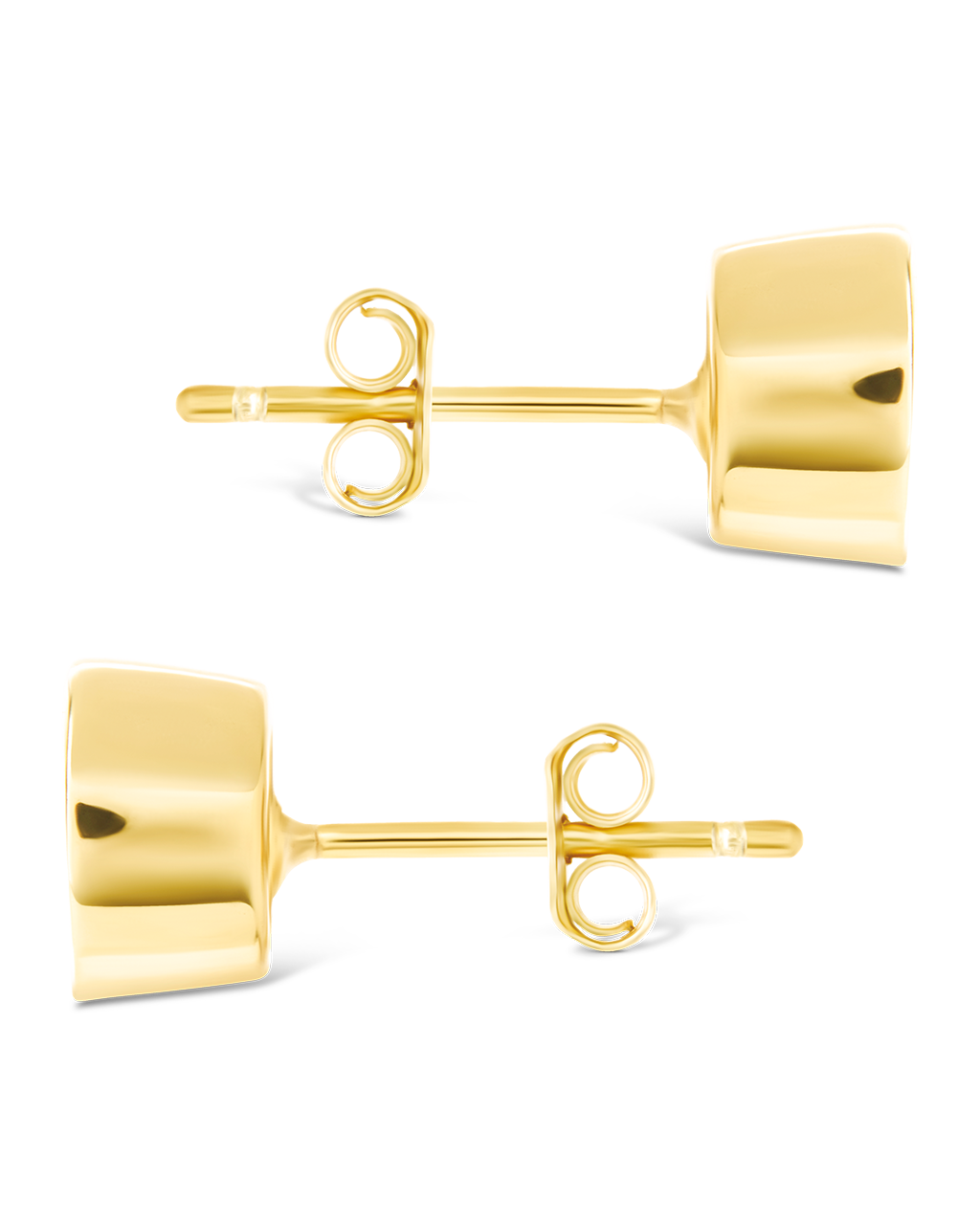 Sterling Silver Trillion Cut Bezel Set Stud Earrings