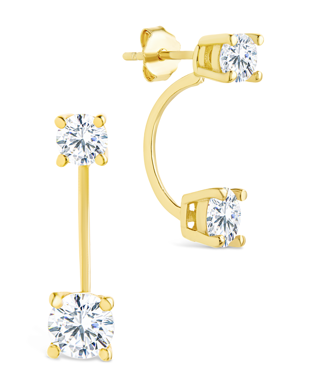 Sterling Silver Brilliant Cut Duo Jackets