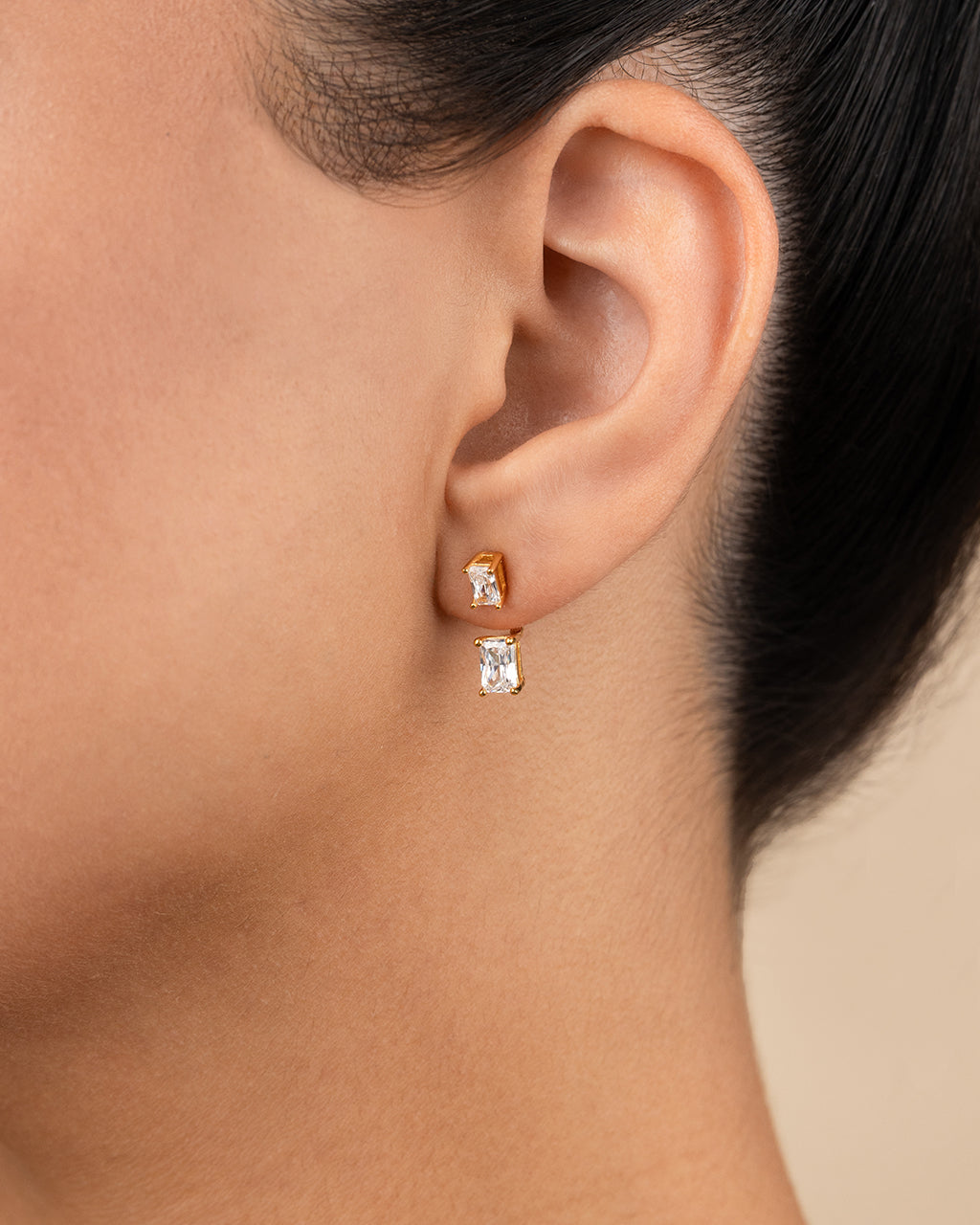 Sterling Silver Emerald Cut Duo Jackets