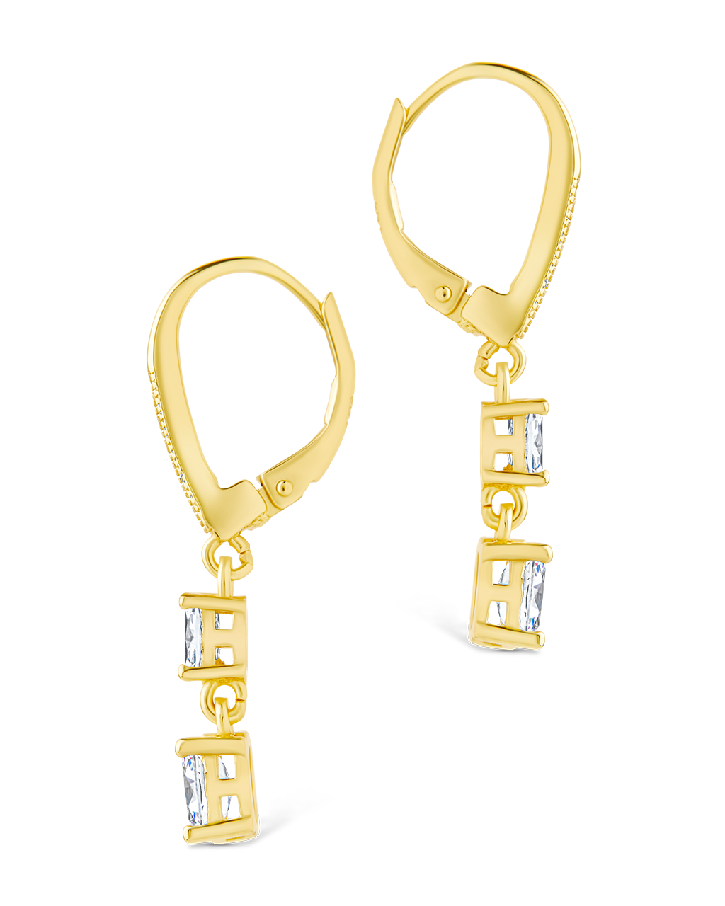 Sterling Silver Liesel Oval Cut CZ French Clip Earrings