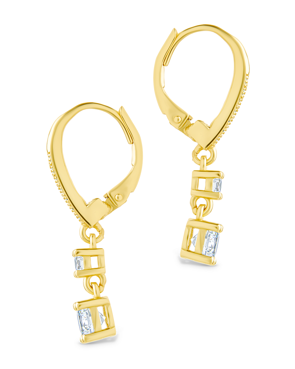 Sterling Silver Magdalena Brilliant Cut CZ French Clip Earrings