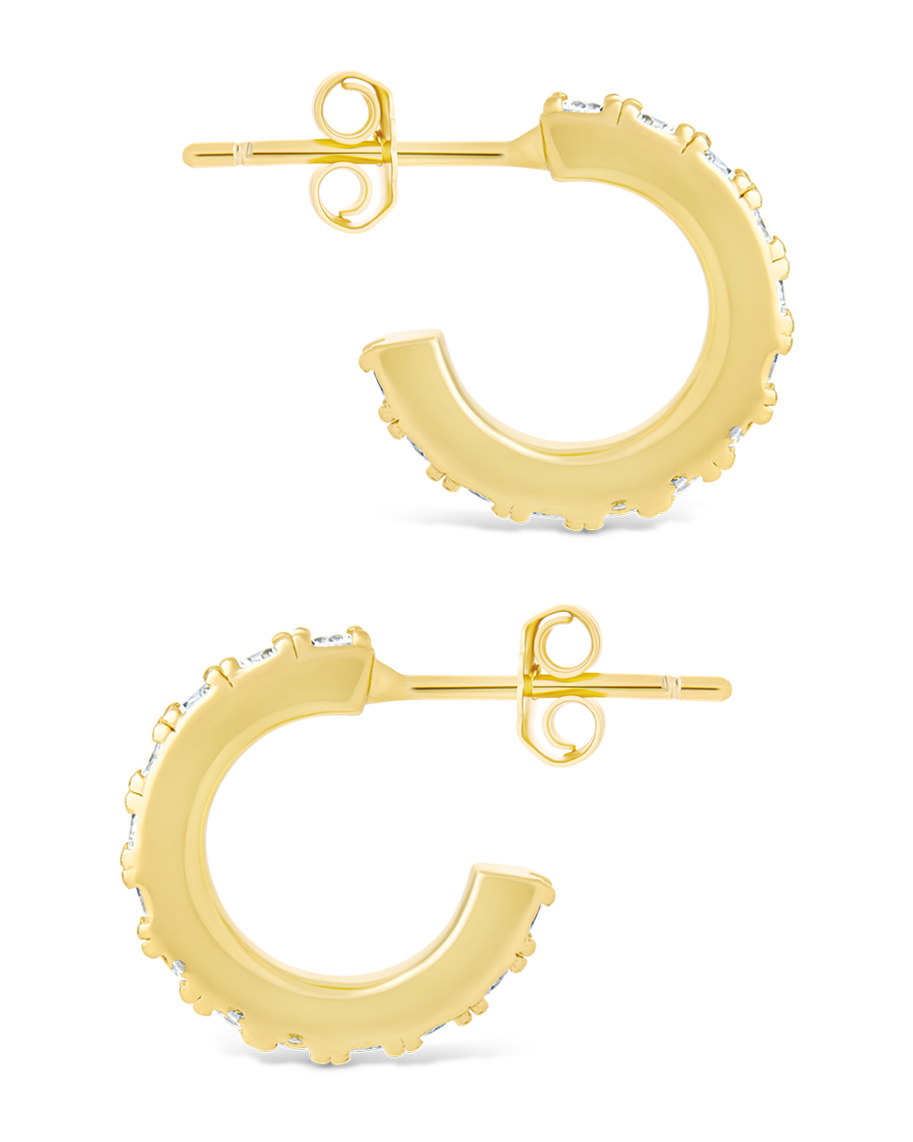 Sterling Silver Eleri CZ Tube Hoops