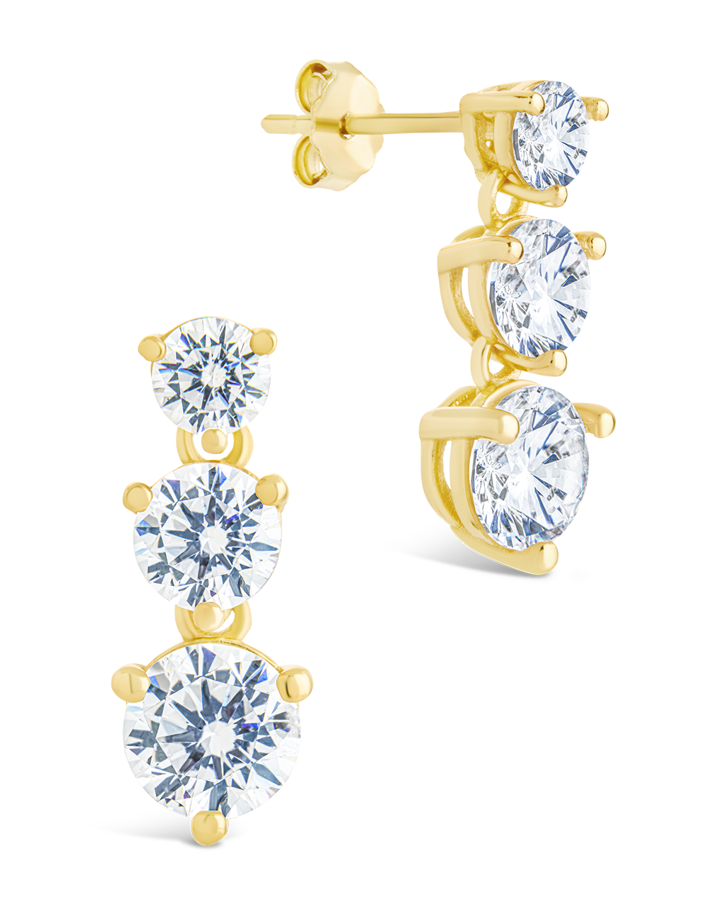 Sterling Silver Opaline Brilliant Cut CZ Studs