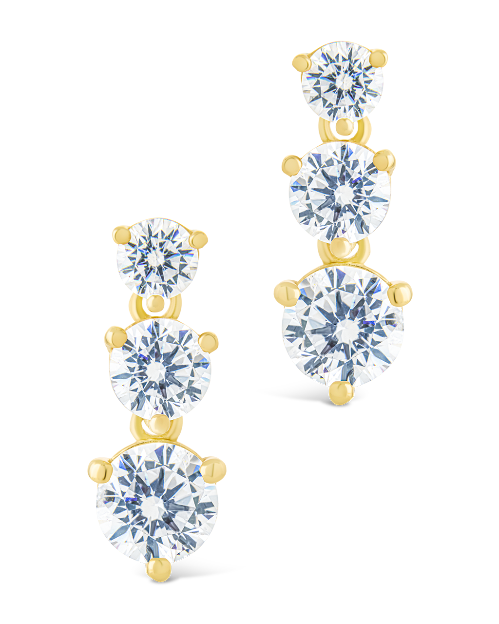Sterling Silver Opaline Brilliant Cut CZ Studs