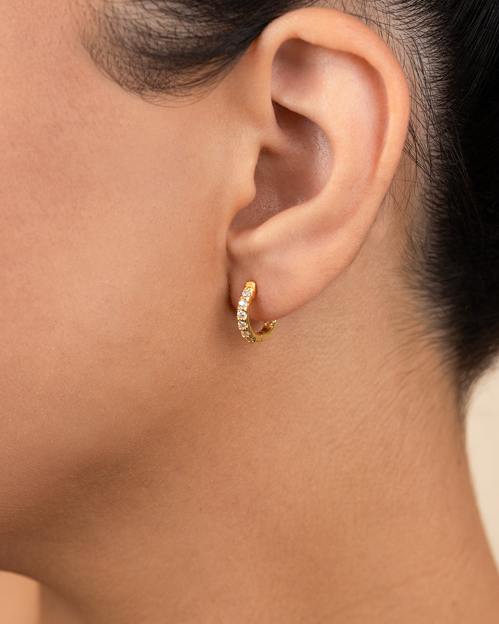 Sterling Silver Constance CZ Studded Statement Hoops