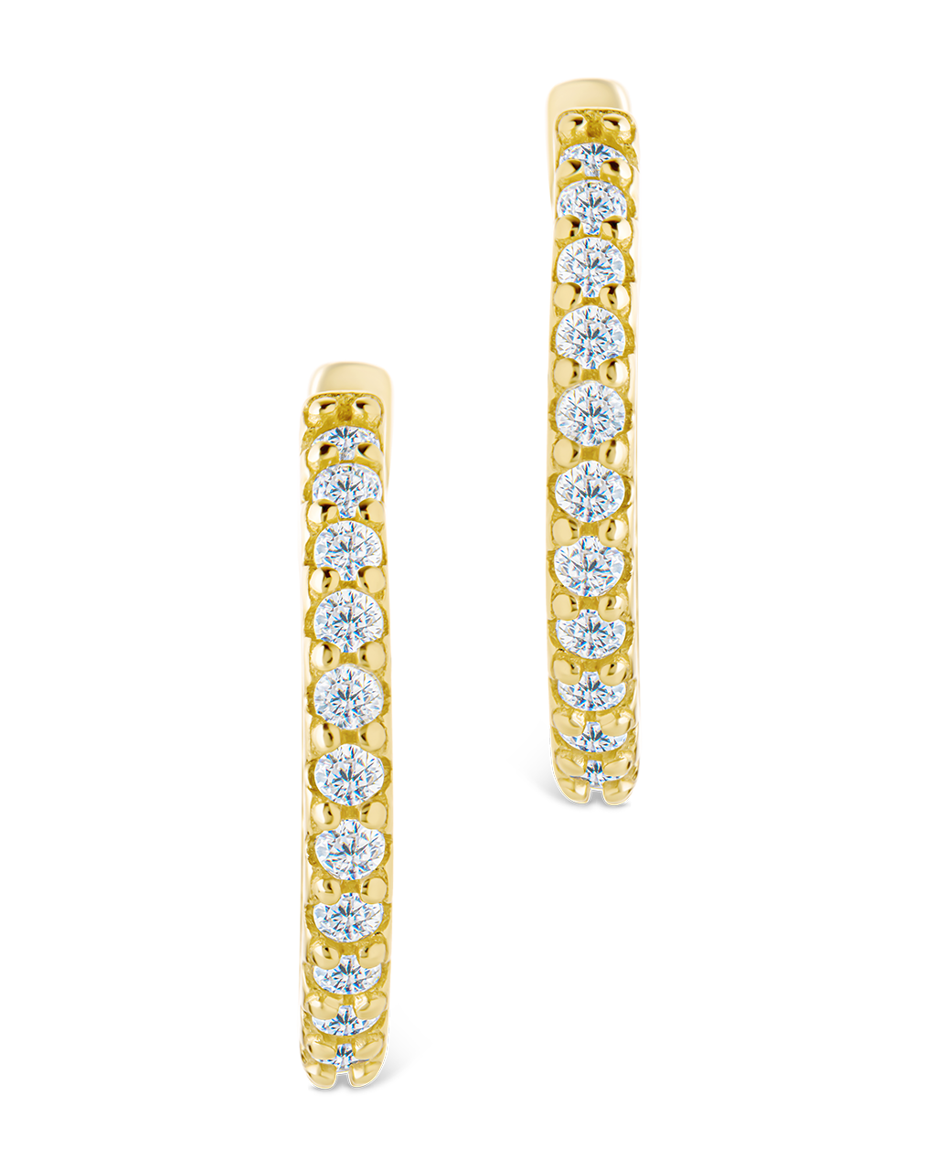 Sterling Silver Constance CZ Studded Statement Hoops